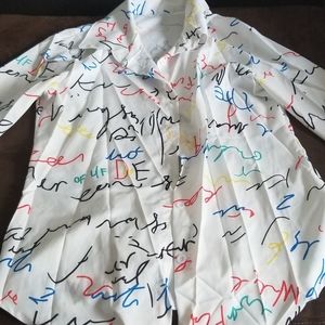 Button Up Graffiti Print Shirt